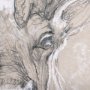 102351-L - Sketch of animal II (Caribou) by Mercana Studio a Hand Embellished Textured Canvas