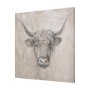102357-L - Sketch of animal VIII (Highland bull) by Mercana Studio a Hand Embellished Textured Canvas