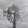102359-S - Farm view sketch I by Mercana Studio a Hand Embellished Textured Canvas
