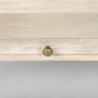 69298 - Arelius 42" Square Glass-Top White Wood w/ Gold Metal Base Display Coffee Table