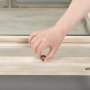 69298 - Arelius 42" Square Glass-Top White Wood w/ Gold Metal Base Display Coffee Table