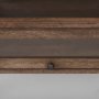 69747 - Arelius 49.5"L Rectangular Glass-Top Medium Brown Wood w/ Black Metal Base Display Coffee Table