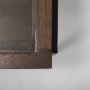 69747 - Arelius 49.5"L Rectangular Glass-Top Medium Brown Wood w/ Black Metal Base Display Coffee Table