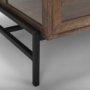 69747 - Arelius 49.5"L Rectangular Glass-Top Medium Brown Wood w/ Black Metal Base Display Coffee Table