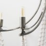 70047 - Selma White Wood Bead and Metal Chandelier