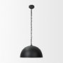 70057 - Karina 24" Round Matte Black Hammered Metal Dome Pendant Light 