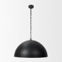 70058 - Karina 36" Round Matte Black Hammered Metal Dome Pendant Light 