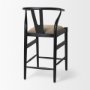 70193 - Trixie Black Wood Frame w/ Dark Taupe Fabric Seat Counter Stool