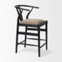 70193 - Trixie Black Wood Frame w/ Dark Taupe Fabric Seat Counter Stool