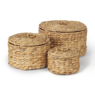 70229 - Kea Set of 3 Nesting Water Hyacinth Boxes with Lids