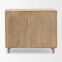 69952 - Tucker Light Brown Wood w/ Carved Arch Pattern 2 Door Accent Cabinet