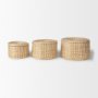 70231 - Kailini Set of 3 Nesting Seagrass & Palm Leaf Boxes with Lids 