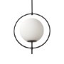 70199 - Farrah Frosted Glass Globe set in Matte Black Metal Pendant Ceiling Light