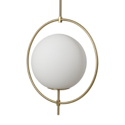 70198 - Farrah Frosted Glass Globe w/ Gold Metal Pendant Light