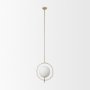 70198 - Farrah Frosted Glass Globe w/ Gold Metal Pendant Light