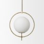 70198 - Farrah Frosted Glass Globe w/ Gold Metal Pendant Light