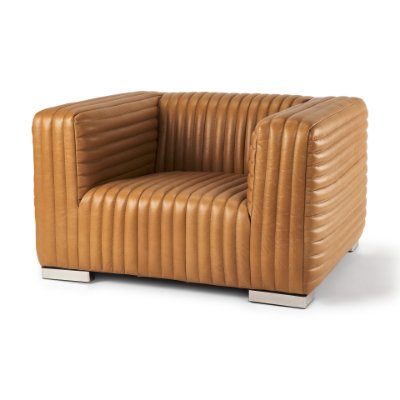 70189 - Ricciardo Cognac Leather Upholstered Arm Chair