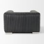 70190 - Ricciardo Black Leather Upholstered Arm Chair