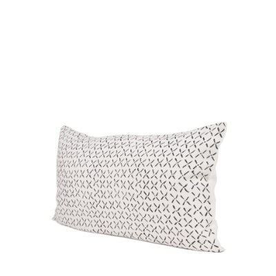 70314 - Jayden 14x26 Cream w/ Black Print Linen Lumbar Pillow Cover