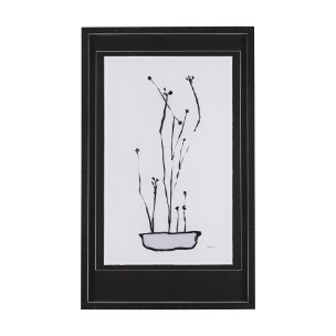 Organic Line Drawing I by Mercana Studio Hand Embellished Framed Art Print Matted under Glass