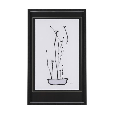 14674 - Organic Line Drawing I by Mercana Studio Hand Embellished Framed Art Print Matted under Glass