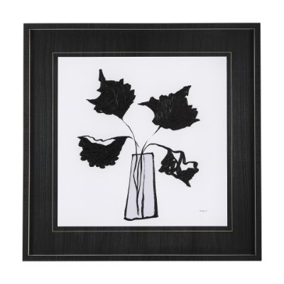 14675 - Organic Line Drawing II by Mercana Studio Hand Embellished Framed Art Print Matted under Glass