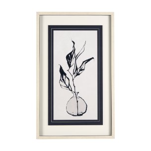 Sapphire Vase I by Mercana Studio a Hand Embellished Textured Framed Art Print Matted under Glass