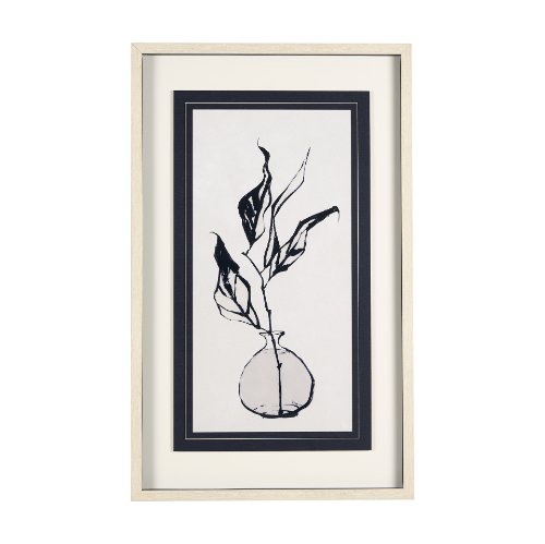 14676 - Sapphire Vase I by Mercana Studio a Hand Embellished Textured Framed Art Print Matted under Glass