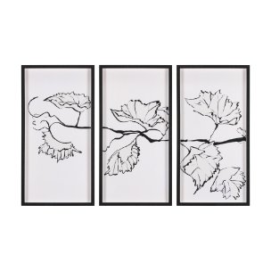 Begonia Vine (Left) by Mercana Studio Hand Embellished Textured Framed Art Print Matted under Glass