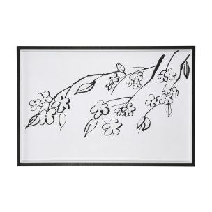 Blossoming Cherry Branch by Mercana Studio Hand Embellished Framed Art Print Matted under Glass