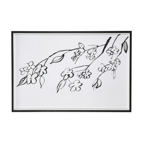 14682 - Blossoming Cherry Branch by Mercana Studio Hand Embellished Framed Art Print Matted under Glass