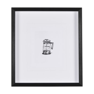 14685 - French Press by Simeng a Framed Art Print Matted under Glass