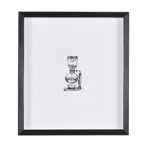 14690 - Siphon Coffee Maker by Simeng a Framed Art Print Matted under Glass