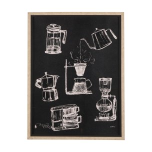 Coffee Maker Study by Mercana Studio a Hand Embellished Textured Framed Art Print Matted under Glass