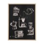 14692 - Coffee Maker Study by Mercana Studio a Hand Embellished Textured Framed Art Print Matted under Glass
