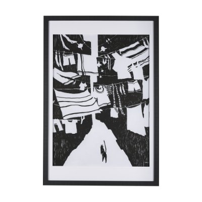 14695 - National Laundry Day by Mercana Studio Hand Embellished Textured Framed Art Print Matted under Glass