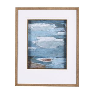 Cloud Bay I by Mercana Studio a Hand Embellished Textured Framed Art Print Matted under Glass