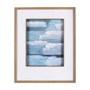 Cloud Bay II by Mercana Studio a Hand Embellished Textured Framed Art Print Matted under Glass