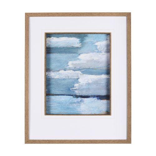 14697 - Cloud Bay II by Mercana Studio a Hand Embellished Textured Framed Art Print Matted under Glass