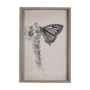 Wild Aster Monarch Butterfly III Mercana Studio Hand Embellished Framed Art Print Matted under Glass