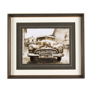 Vintage Car Picture III by Mercana Studio Hand Embellished Framed Art Print Matted under Glass