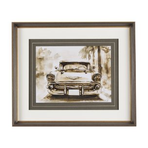 Vintage Car Picture IV by Mercana Studio Hand Embellished Framed Art Print Matted under Glass