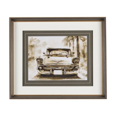 14708 - Vintage Car Picture IV by Mercana Studio Hand Embellished Framed Art Print Matted under Glass