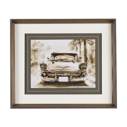 14708 - Vintage Car Picture IV by Mercana Studio Hand Embellished Framed Art Print Matted under Glass