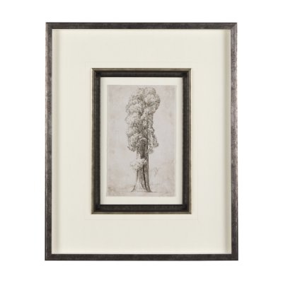 14715 - Westcoast Tree Drawing I by Mercana Studio Hand Embellished Framed Art Print Matted under Glass