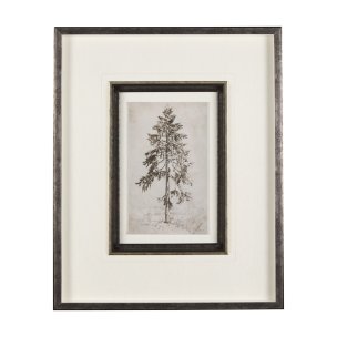 Westcoast Tree Drawing II by Mercana Studio Hand Embellished Framed Art Print Matted under Glass