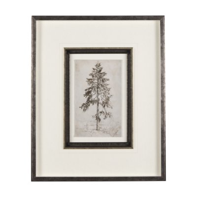 14716 - Westcoast Tree Drawing II by Mercana Studio Hand Embellished Framed Art Print Matted under Glass
