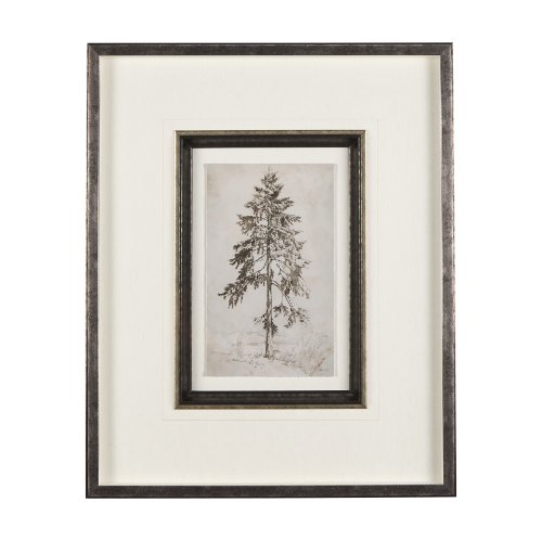 14716 - Westcoast Tree Drawing II by Mercana Studio Hand Embellished Framed Art Print Matted under Glass