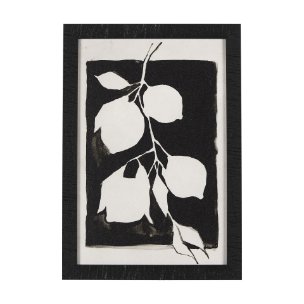 Lemon Branch Silhouette by Mercana Studio a Hand Embellished Textured Framed Art Print