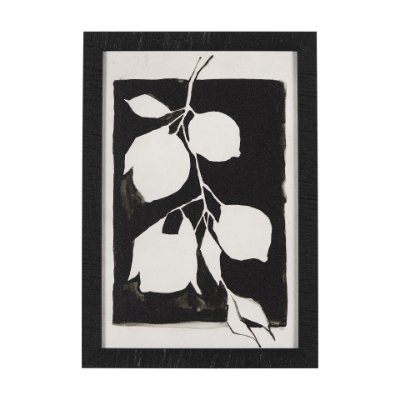 14736 - Lemon Branch Silhouette by Mercana Studio a Hand Embellished Textured Framed Art Print